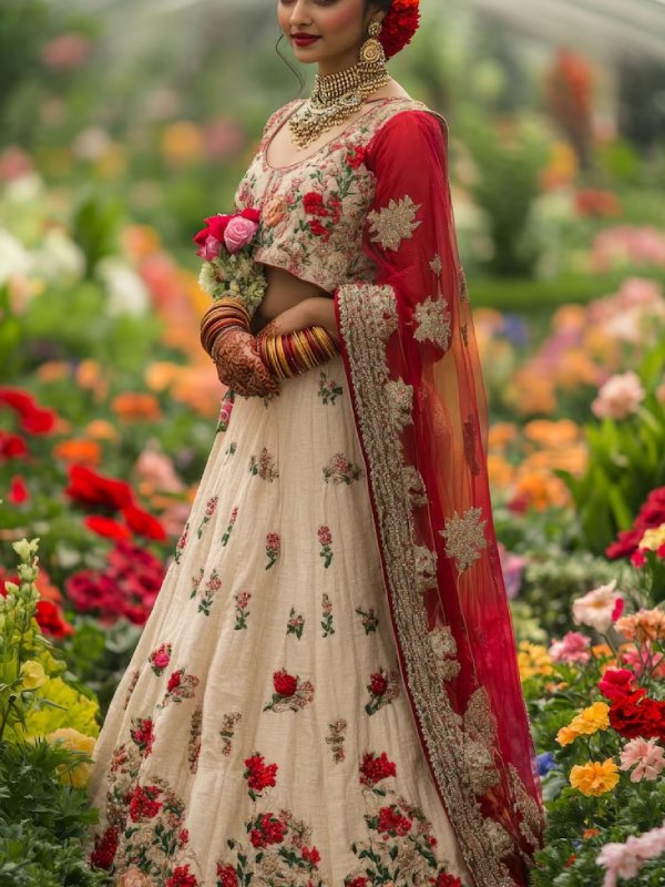 Festive Floral Print Chaniya Choli
